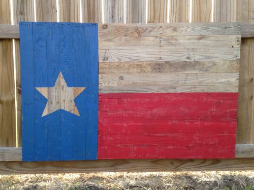 wooden texas flag