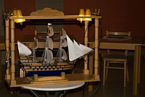 wooden model ship