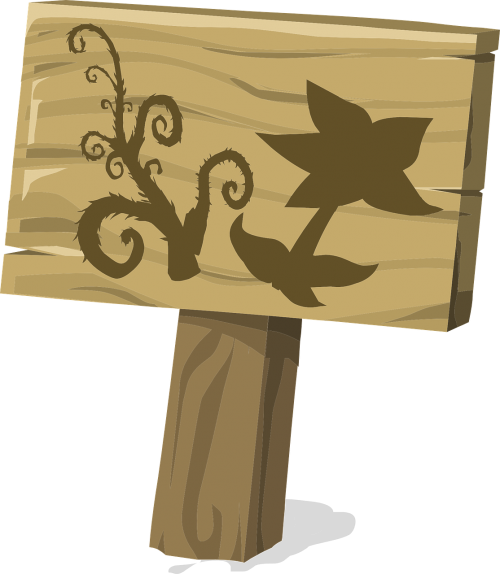 wooden sign signpost