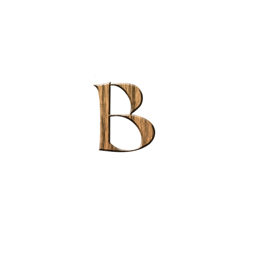 wooden b b text