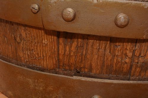 wooden barrel close old