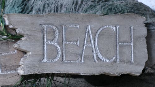 Wooden Beach Sign