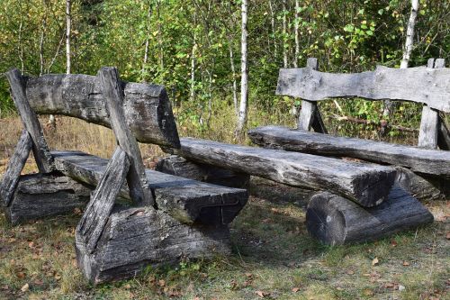 wooden bench resting place bench