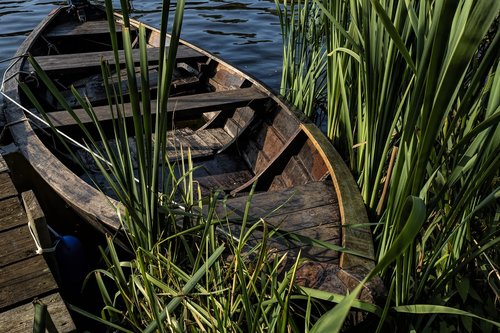 wooden boat  boat  water