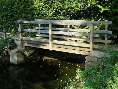 wooden bridge bridge water