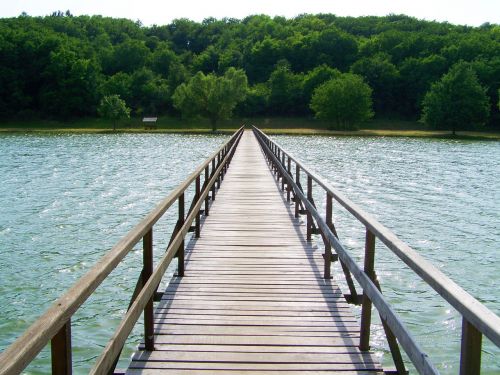 wooden bridge over the pond erdősmároki pond hungary