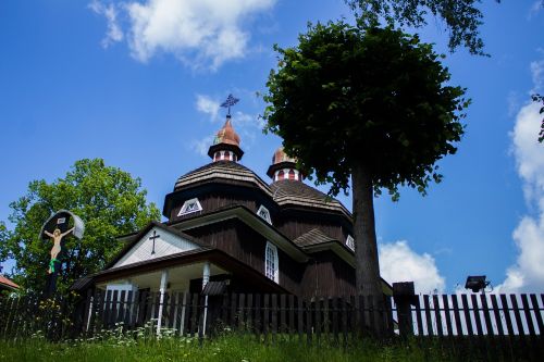 wooden church church tower