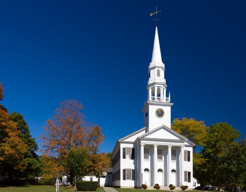 Wooden Church In Autumn