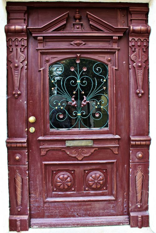 wooden door door carving