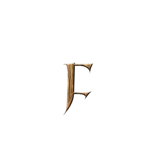 wooden f f letter