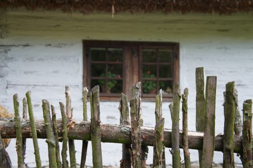 wooden fence village window