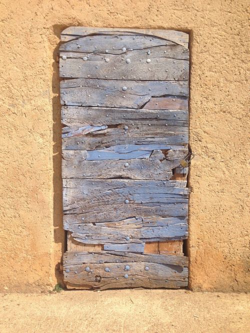 wooden french door blue architecture