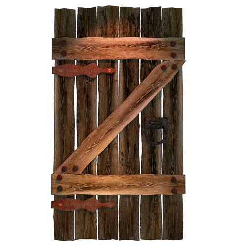 wooden gate goal door