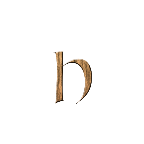 wooden h h letter