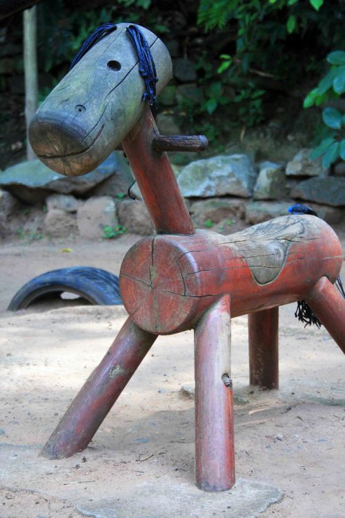 Wooden Horse On Playground