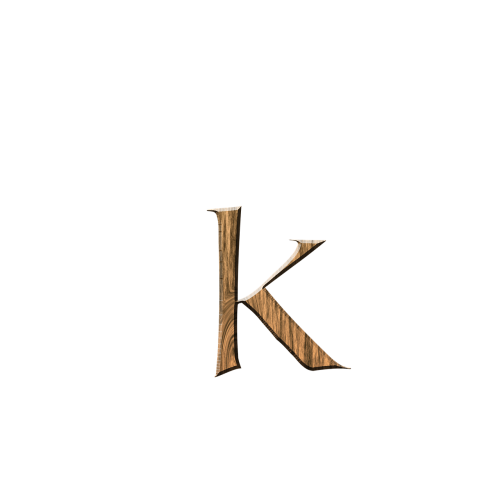 wooden k k letter
