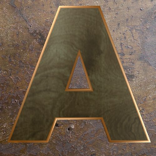 wooden letter wood metal