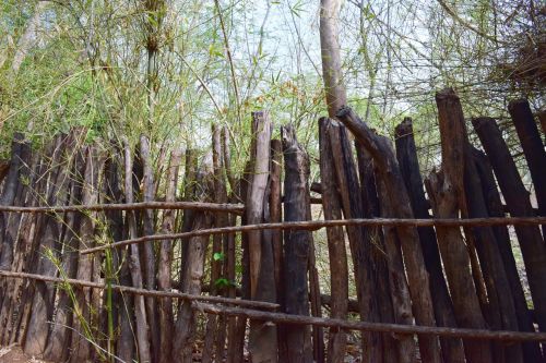 Wooden Logs Fence