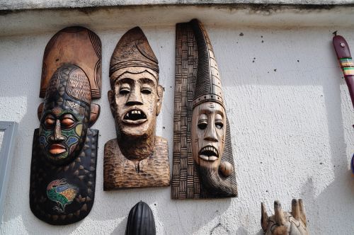 wooden mask art mask