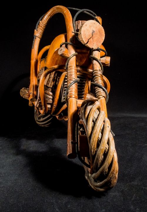 wooden motorcycle wood model art from thailand