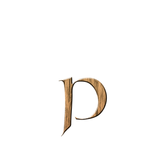 wooden p p letter