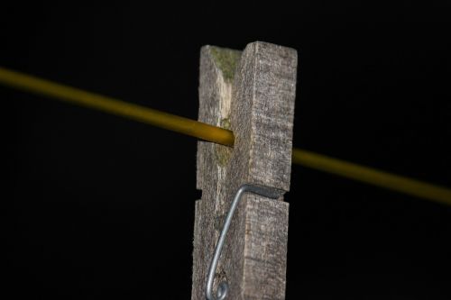Wooden Peg On A Washing Line