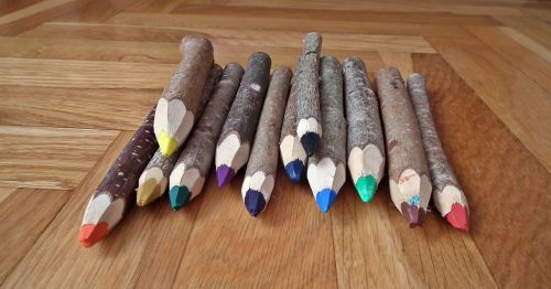 wooden pencils colorful painting