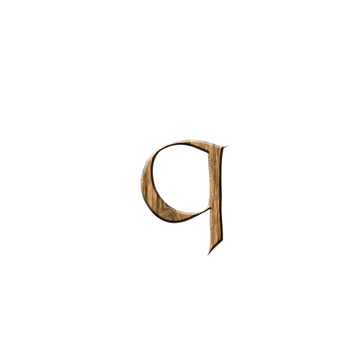wooden q q letter