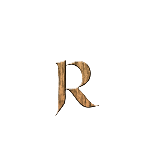 wooden r r letter