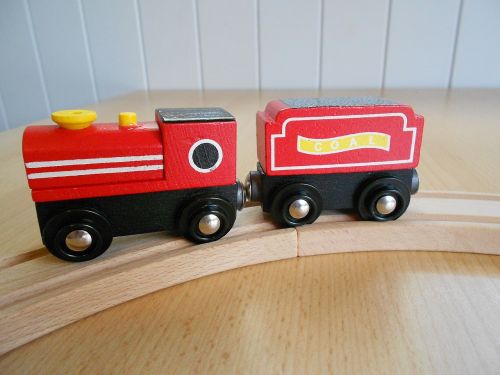 wooden train toy train set