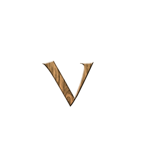 wooden v v letter