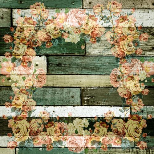 wooden wall roses decor