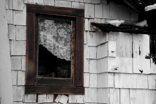 wooden window building old