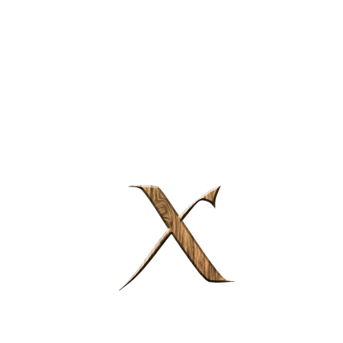 wooden x x letter