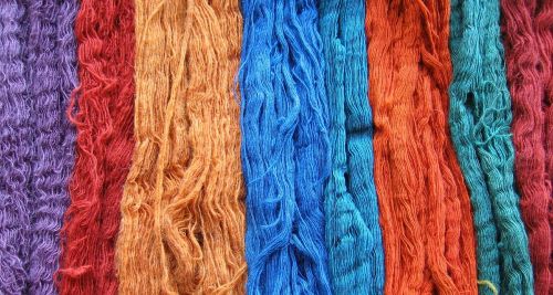 wool skeins natural dyed colorful
