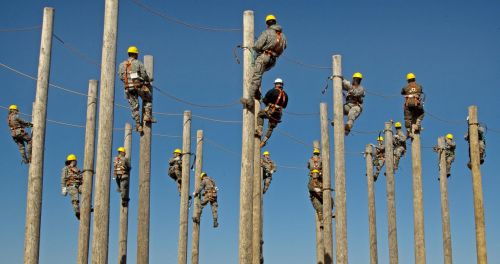 workers training electrical