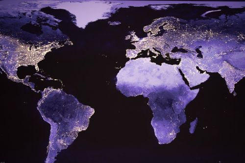 world night photograph satellite image