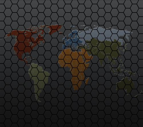 world honeycomb background vector