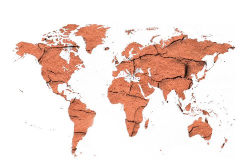 world map cracked desert