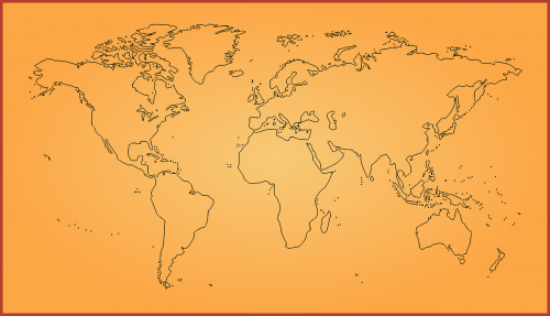 world map orange global