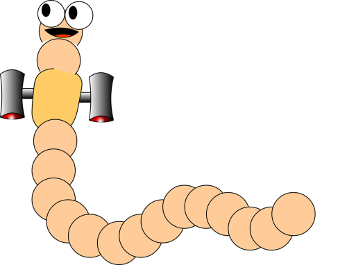 worm space cartoon