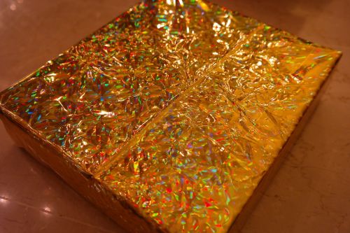 wrapping paper golden sparkling