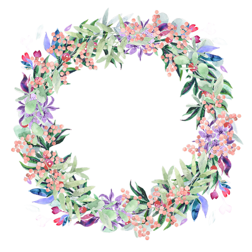 wreath  watercolor  floral