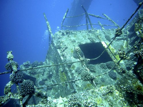 wreck diving underwater