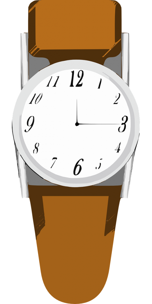wrist watch brown time