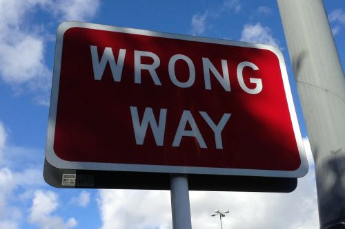 wrong way sign road
