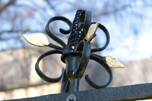 wrought iron rosette fence
