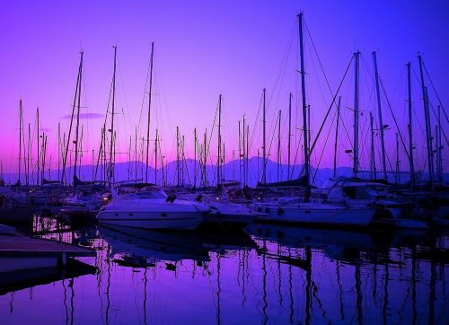 yachts water sunrise greece
