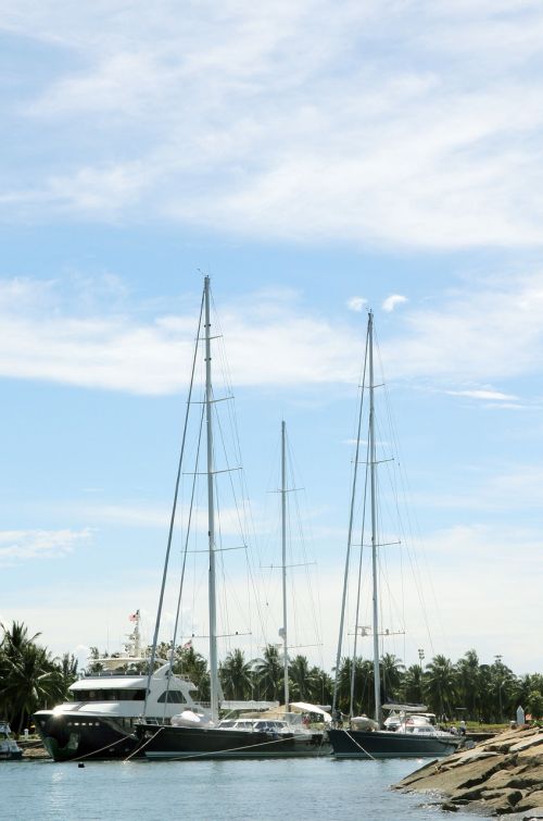 yachts harbor boat