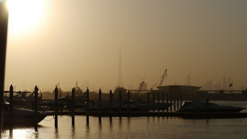 yachts  sunset  dubai